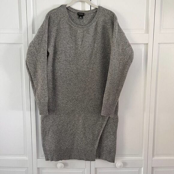 Club Monaco Italian Yarn Wool Silk Grey Long Sleeve Sweater Dress Size Medium - Picture 1 of 13